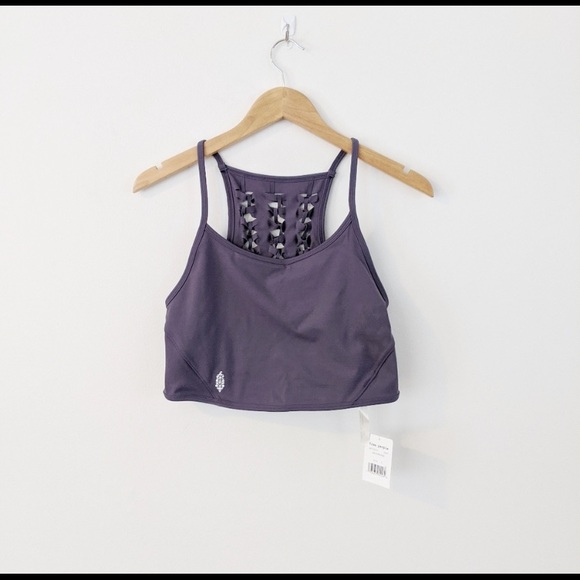 NWT Free People Revelation Crop Top Purple S/4-6 - Picture 6 of 8